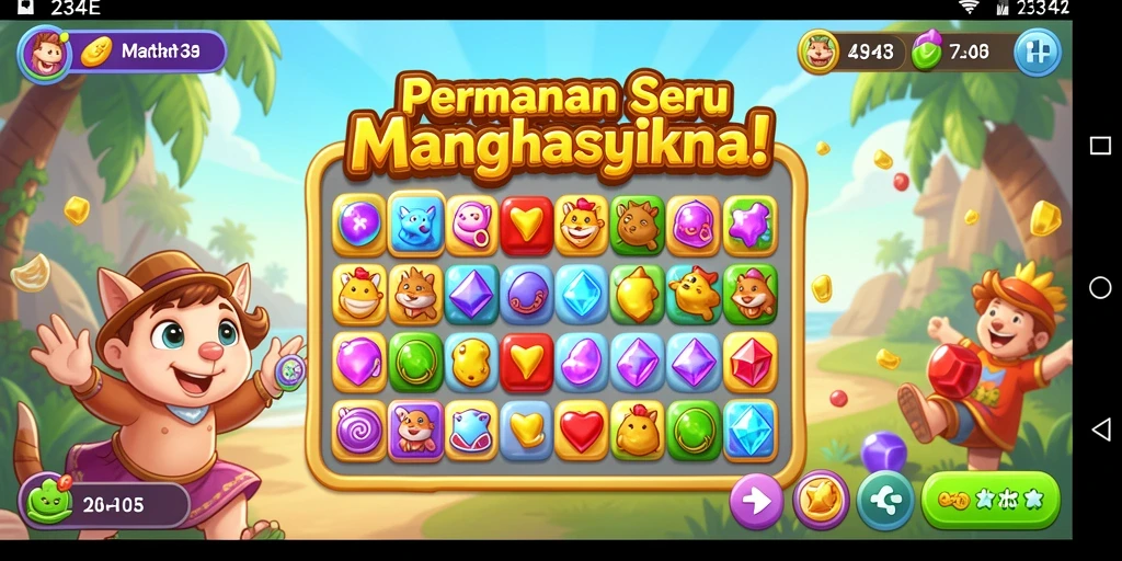Tampilan indah gameplay yang berwarna-warni di 234E.