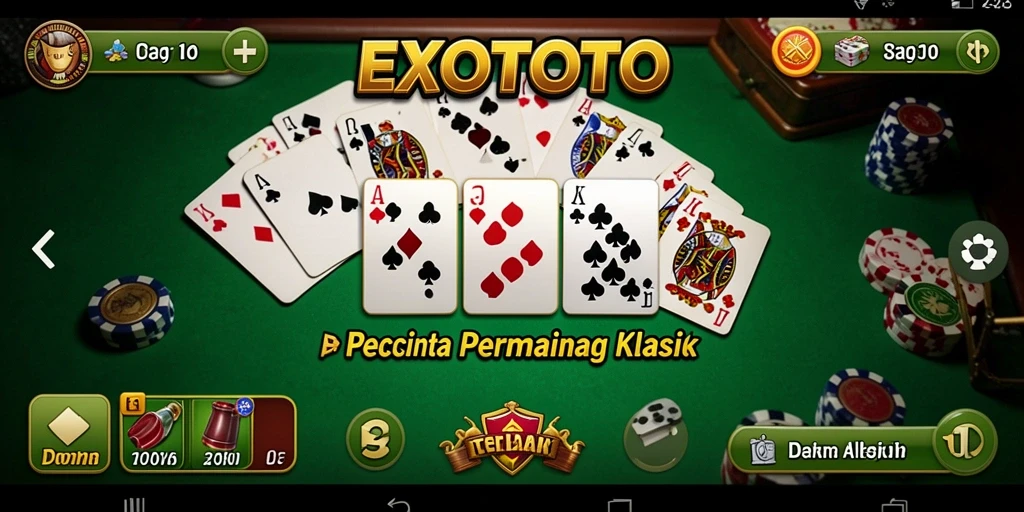 Tampilan gameplay Domino yang seru dan interaktif di EXOTOTO.