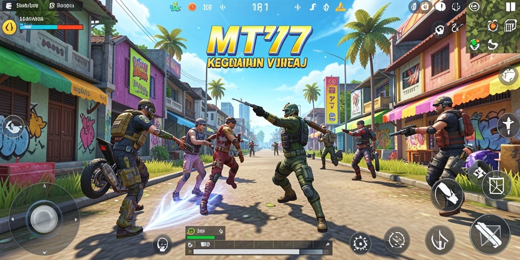 Tampilan gameplay MT777 yang penuh warna dan interaktif.