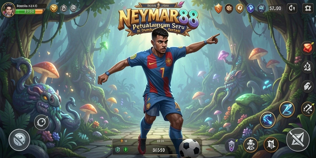 Screenshot gameplay <strong>NEYMAR88</strong> yang menunjukkan petualangan seru di dunia fantasi.