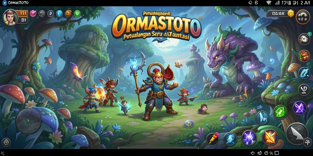 Tangkapan layar gameplay ORMASTOTO menampilkan aksi petualangan yang mendebarkan.