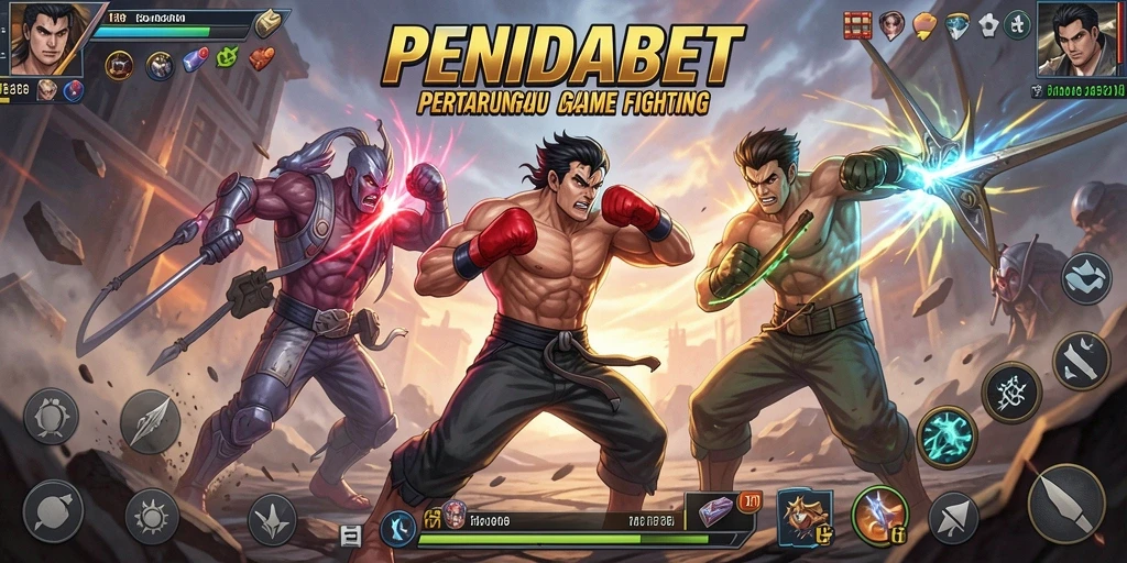 Screenshot PENIDABET menampilkan aksi pertarungan seru dan karakter yang beragam.