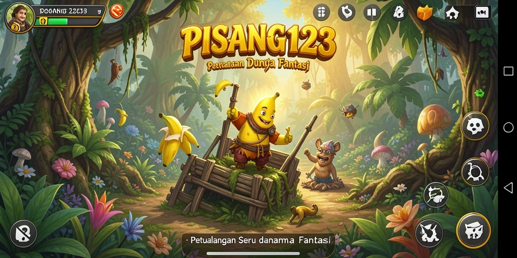 Tampilan gameplay petualangan yang menakjubkan di PISANG123.