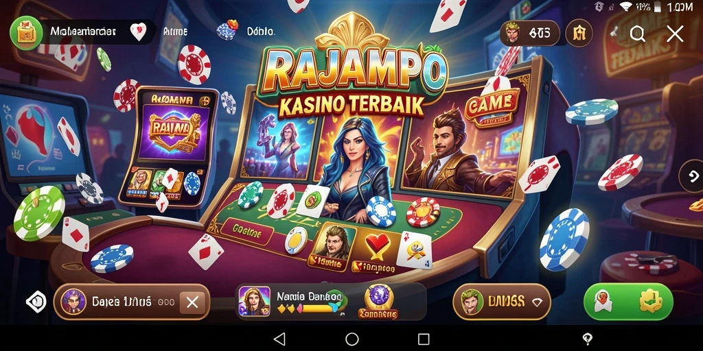 Screenshot utama RAJAMPO menampilkan gameplay Kasino yang mendebarkan.