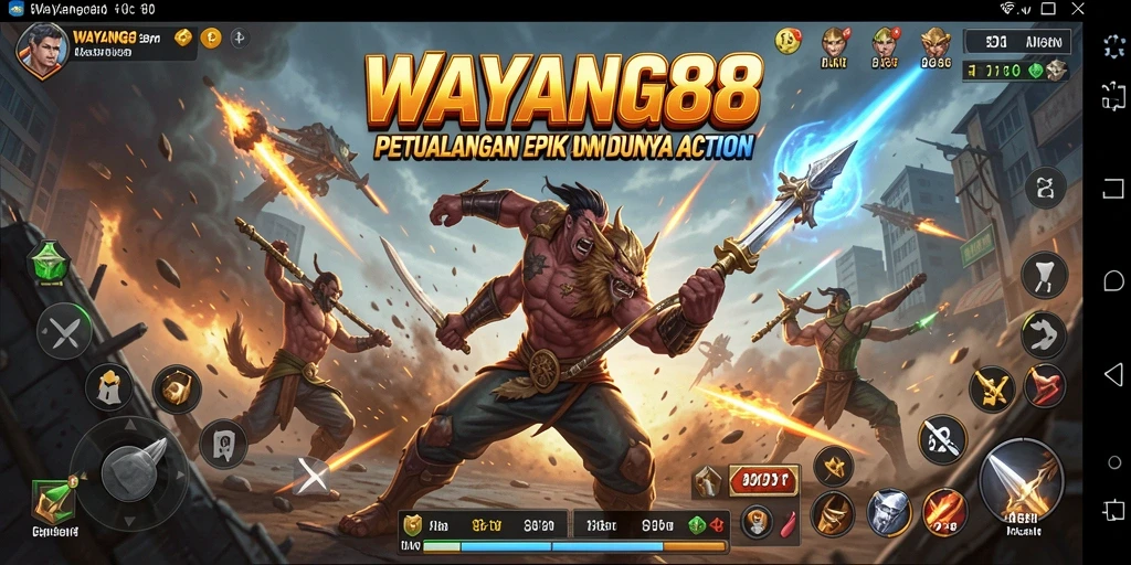 Tangkapan layar menunjukkan pertarungan seru dalam WAYANG88.
