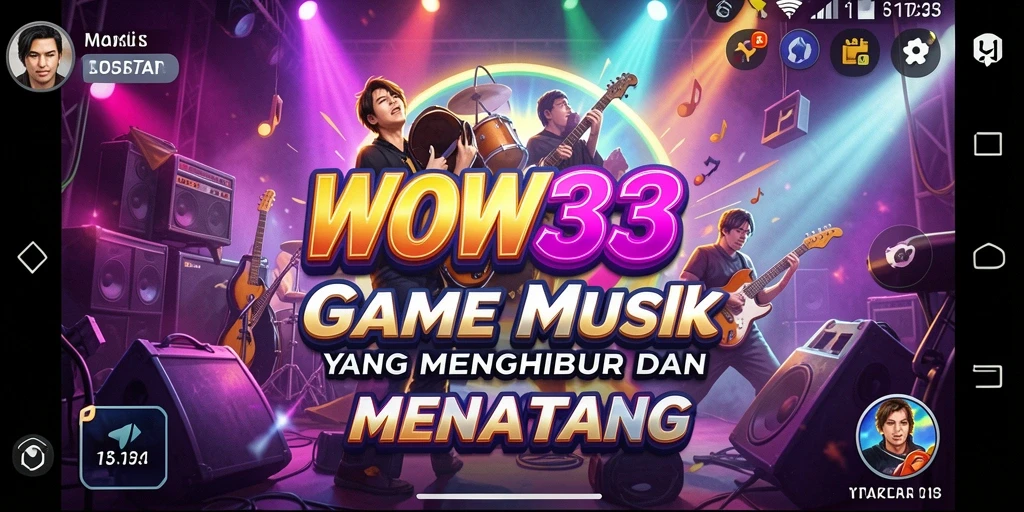 Tampilan gameplay WOW33 yang seru dengan berbagai tantangan musik.
