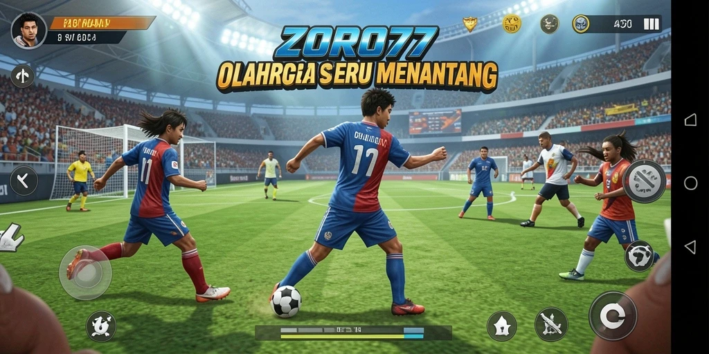 Screenshot dari <strong>ZORO77</strong> menampilkan aksi pertandingan olahraga yang seru.